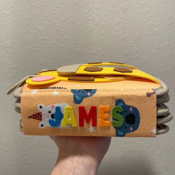 Personalized Giraffe Felt Activity Book for Kids - Picture 14 of 14